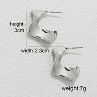 1 Piece Simple Style Commute C Shape Solid Color Plating Alloy Ear Studs main image 3