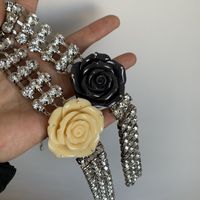 Elegant Luxurious Rose Alloy Plating Inlay Acrylic Rhinestones Silver Plated Women's Choker main image 6