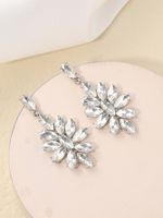 1 Pair Shiny Flower Inlay Alloy Glass Gold Plated Drop Earrings main image 4