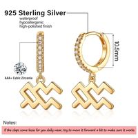 1 Pair Simple Style Classic Style Constellation Plating Inlay Copper Zircon 14k Gold Plated Drop Earrings main image 2