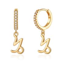 1 Pair Simple Style Classic Style Constellation Plating Inlay Copper Zircon 14k Gold Plated Drop Earrings sku image 4
