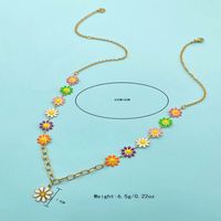 304 Stainless Steel Gold Plated Princess Cute Simple Style Enamel Plating Flower main image 4