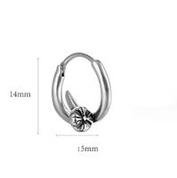 1 Piece Punk Geometric Solid Color Plating Stainless Steel Hoop Earrings sku image 1