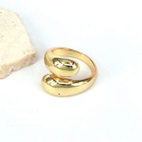 Vintage-stil Runden Einfarbig Kupfer Vergoldet Offener Ring In Masse sku image 2