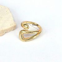 Vintage-stil Runden Einfarbig Kupfer Vergoldet Offener Ring In Masse main image 3