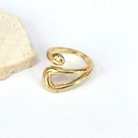Vintage-stil Runden Einfarbig Kupfer Vergoldet Offener Ring In Masse sku image 3