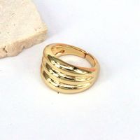 Vintage-stil Runden Einfarbig Kupfer Vergoldet Offener Ring In Masse main image 8