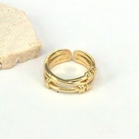 Vintage-stil Runden Einfarbig Kupfer Vergoldet Offener Ring In Masse main image 9