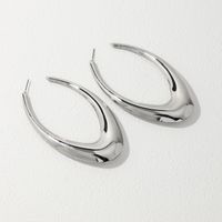 1 Piece Ig Style Sexy Simple Style V Shape Oval Solid Color Alloy Earrings sku image 1