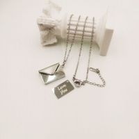 Simple Style Envelope Stainless Steel Pendant Necklace sku image 1