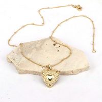 Romantic Cross Star Heart Shape Copper 18k Gold Plated Zircon Pendant Necklace In Bulk sku image 4
