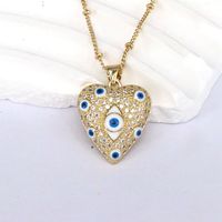 Romantic Cross Star Heart Shape Copper 18k Gold Plated Zircon Pendant Necklace In Bulk main image 3