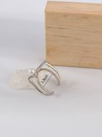 Zinc Alloy Gold Plated Elegant Simple Style Plating Inlay Geometric Artificial Pearls Glass Open Rings main image 2