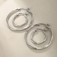 1 Pair Casual XUPING Solid Color Plating 304 Stainless Steel Hoop Earrings main image 7