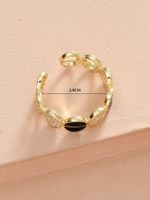 Zinc Alloy Gold Plated Casual Simple Style Inlay Round Glass Open Rings main image 2