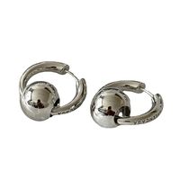 1 Pair Simple Style Irregular Round Enamel Plating Inlay Copper Pearl Zircon 14k Gold Plated Earrings sku image 3