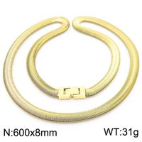 Vintage Style Lady Geometric Solid Color Titanium Steel Plating Chain 18K Gold Plated Unisex Necklace sku image 9