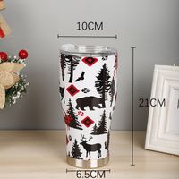 Casual Christmas House Santa Claus Christmas Socks Stainless Steel Water Bottles 1 Piece main image 5