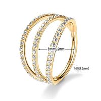 1 Piece Nordic Style Roman Style British Style Solid Color Plating Inlay Carving Stainless Steel Titanium Steel Zircon 18k Gold Plated Gold Plated Earrings main image 6