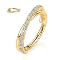 1 Piece Nordic Style Roman Style British Style Solid Color Plating Inlay Carving Stainless Steel Titanium Steel Zircon 18k Gold Plated Gold Plated Earrings sku image 2