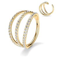 1 Piece Nordic Style Roman Style British Style Solid Color Plating Inlay Carving Stainless Steel Titanium Steel Zircon 18k Gold Plated Gold Plated Earrings sku image 10