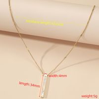 Casual Rectangle Titanium Steel Polishing Plating 18k Gold Plated Pendant Necklace main image 4