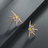 1 Pair Vintage Style Xuping Roman Style Rabbit Solar System Butterfly Asymmetrical Plating Inlay Copper Alloy Artificial Diamond 18k Gold Plated White Gold Plated Ear Studs main image 8