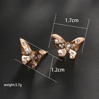 1 Pair Vintage Style Xuping Roman Style Rabbit Solar System Butterfly Asymmetrical Plating Inlay Copper Alloy Artificial Diamond 18k Gold Plated White Gold Plated Ear Studs sku image 2