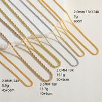 Vintage Style Simple Style Commute Solid Color Copper 14k Gold Plated White Gold Plated Necklace In Bulk main image 2