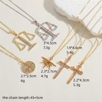 Elegant Simple Style Commute Hexagram Copper 14k Gold Plated White Gold Plated Zircon Pendant Necklace In Bulk main image 2