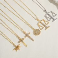 Elegant Simple Style Commute Hexagram Copper 14k Gold Plated White Gold Plated Zircon Pendant Necklace In Bulk main image 10