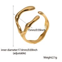 304 Stainless Steel 18K Gold Plated Simple Style Irregular Plating Geometric Open Rings main image 6
