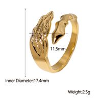 Fashion Wings Stainless Steel Plating Open Ring main image 7