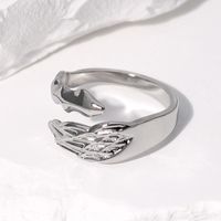 Fashion Wings Stainless Steel Plating Open Ring main image 5