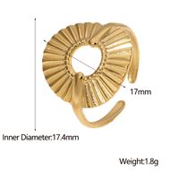 304 Stainless Steel 18K Gold Plated Modern Style Plating Pleated Geometric Open Rings main image 7