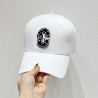 Adults Elegant Glam Commute Letter Rhinestone Metal Button Curved Eaves Baseball Cap main image 5