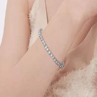 Casual Elegant Solid Color Copper 18k Gold Plated White Gold Plated Zircon Tennis Bracelet In Bulk main image 3