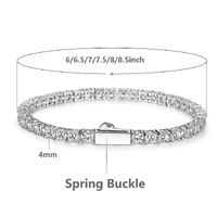 Casual Elegant Solid Color Copper 18k Gold Plated White Gold Plated Zircon Tennis Bracelet In Bulk main image 2