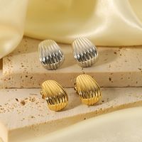 1 Pair IG Style Vintage Style Simple Style Shell Plating Stainless Steel 18K Gold Plated Ear Studs main image 1