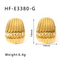 1 Pair IG Style Vintage Style Simple Style Shell Plating Stainless Steel 18K Gold Plated Ear Studs sku image 1