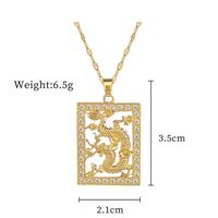 Wholesale Chinoiserie Dragon Titanium Steel Copper Inlay Artificial Gemstones Pendant Necklace main image 2