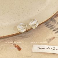Mode Blume Silber Überzug Inlay Künstlicher Diamant Perle Ohrstecker 1 Paar sku image 12
