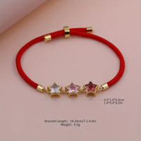 Lady Romantic Shiny Star Rope Copper Plating Inlay Zircon 18k Gold Plated Women's Drawstring Bracelets main image 2