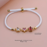Lady Romantic Shiny Star Rope Copper Plating Inlay Zircon 18k Gold Plated Women's Drawstring Bracelets main image 4