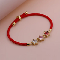 Lady Romantic Shiny Star Rope Copper Plating Inlay Zircon 18k Gold Plated Women's Drawstring Bracelets main image 10