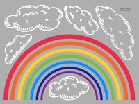 Cute Pastoral Rainbow Flower Plastic Wall Sticker Wall Art sku image 6