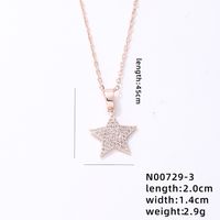 304 Stainless Steel Copper K Gold Plated Rhodium Plated Hip-Hop Simple Style Plating Inlay Pentagram Zircon Jewelry Set sku image 2