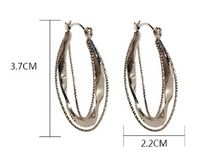 1 Paar Einfacher Stil Geometrisch Einfarbig Überzug Messing Reif Ohrringe main image 2