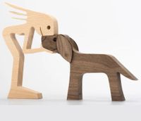 Pastoral Hund Holz Ornamente Künstliche Dekorationen sku image 1