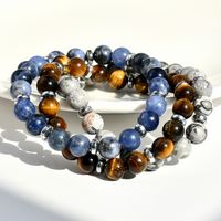 Handmade Multicolor Natural Stone Beaded Plating Silver Plated Bracelets main image 5